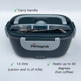 Load image into Gallery viewer, Portagrub Model F Electric Heated Lunch Box – 1.5L, 12V/24V, Up to 50°C